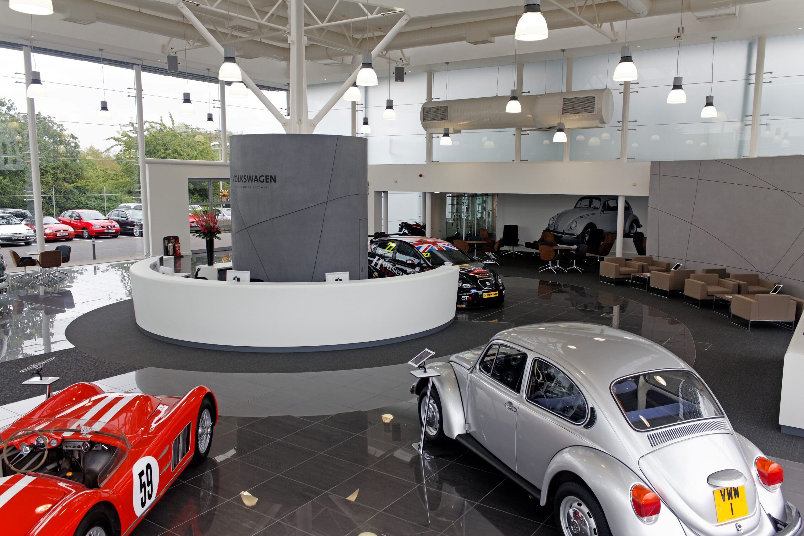 Armourcoat Koncrete Textured Polished Plaster Finish used in car showroom, VW headquarters